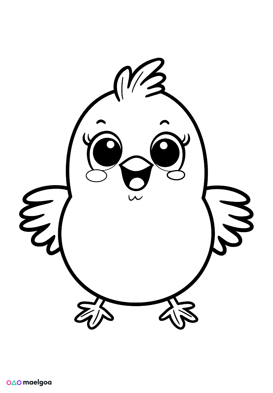 Image gratuite Coloriage visage poussin 2