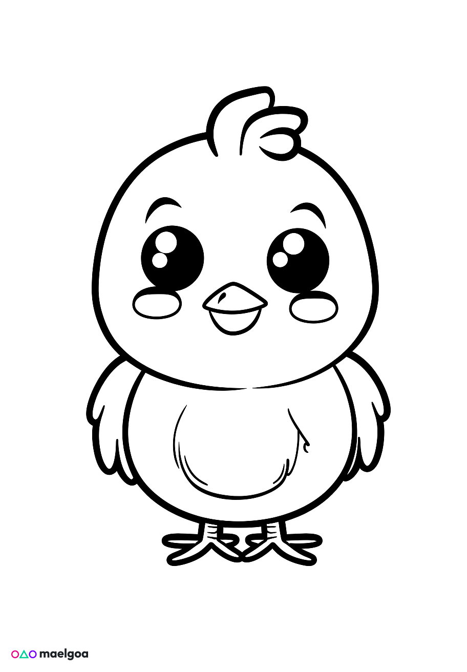 Image gratuite Coloriage visage poussin 3