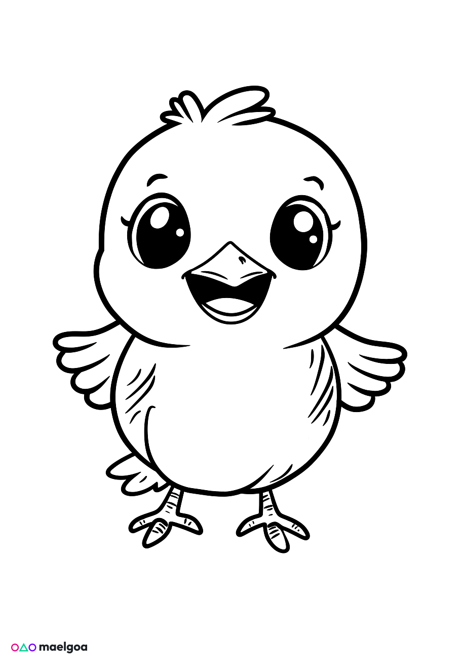 Image gratuite Coloriage visage poussin 4