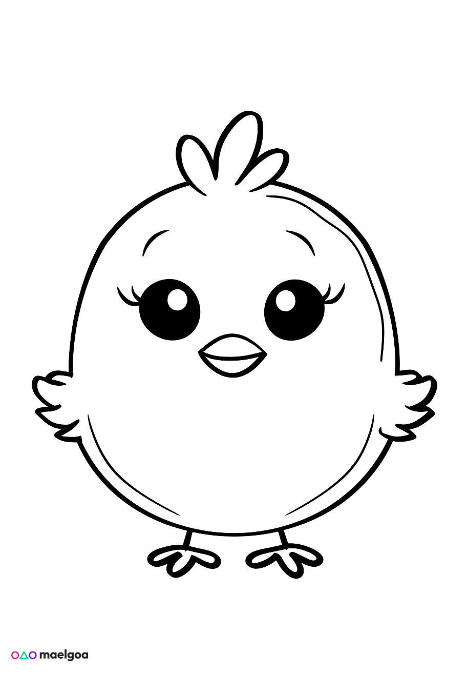 Image gratuite Coloriage visage poussin 5