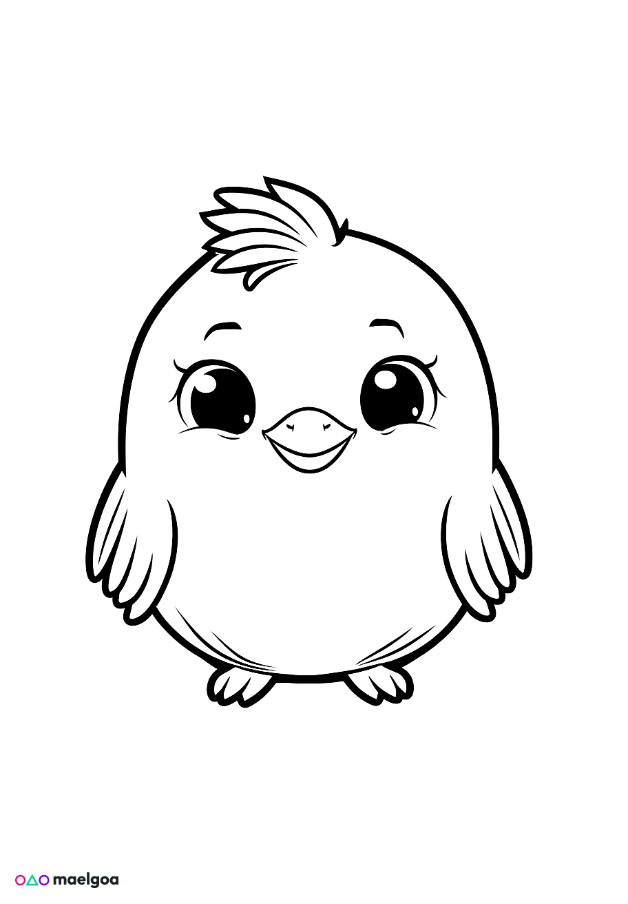 Image gratuite Coloriage visage poussin 6