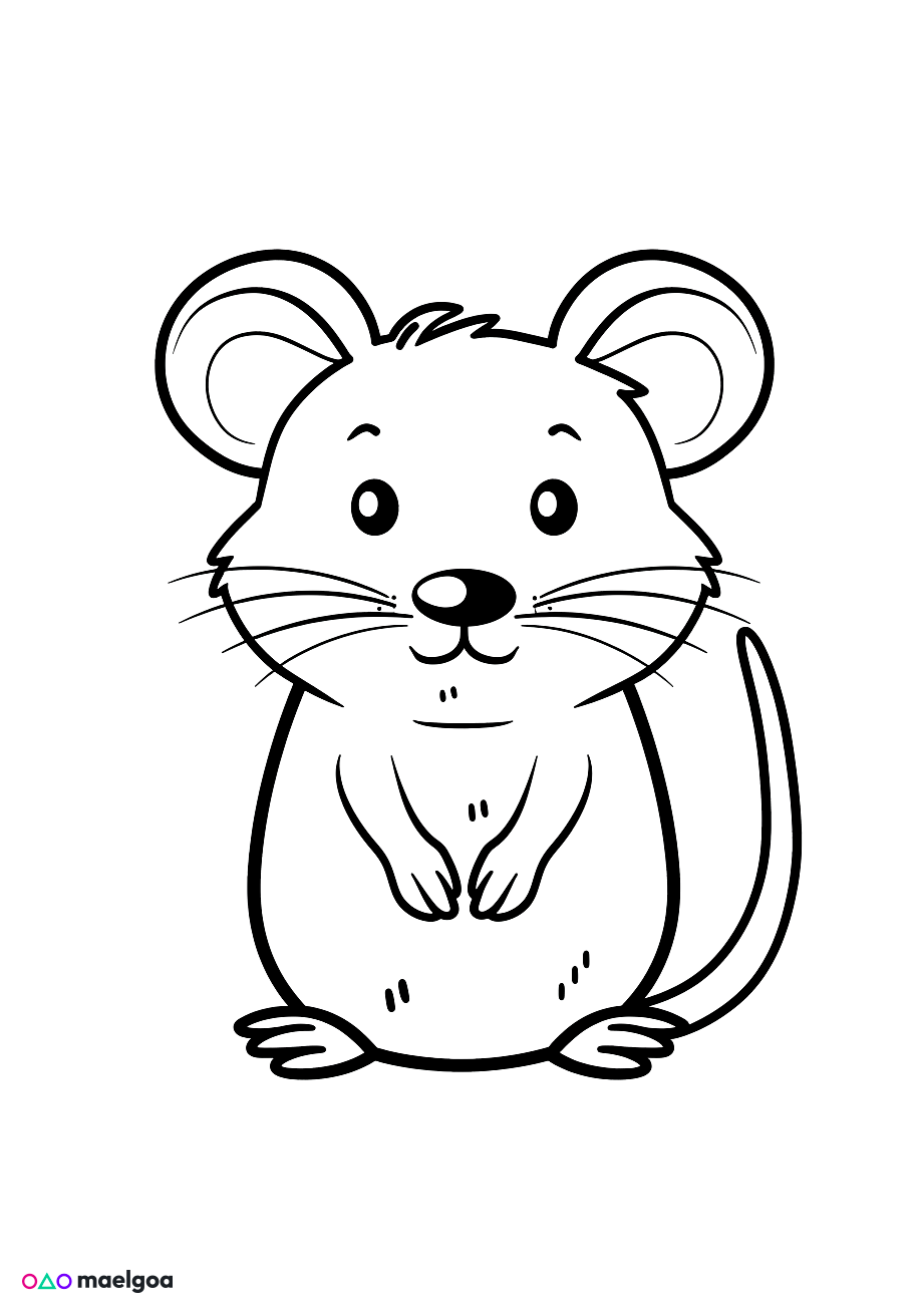 Image gratuite Coloriage visage rat 1