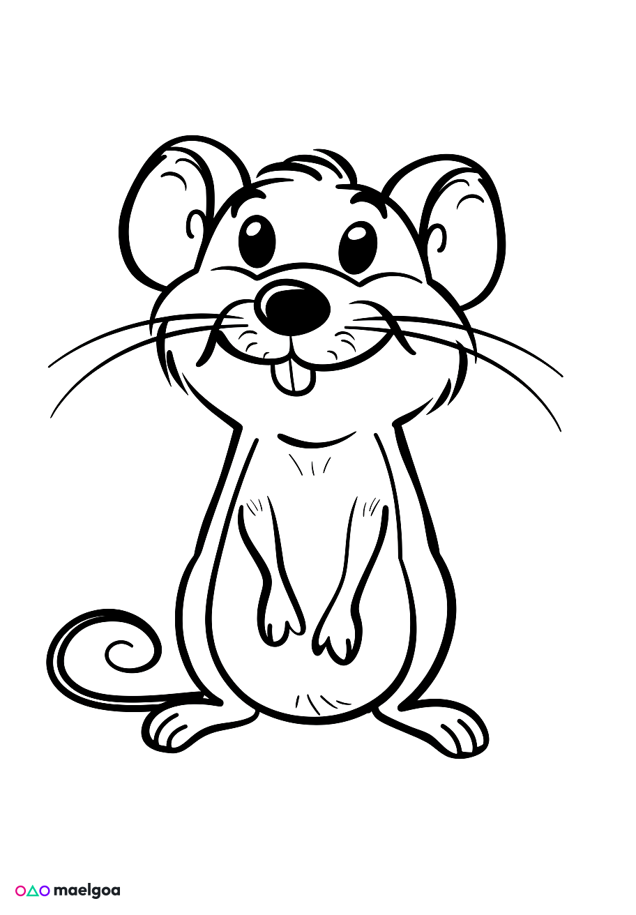 Image gratuite Coloriage visage rat 2
