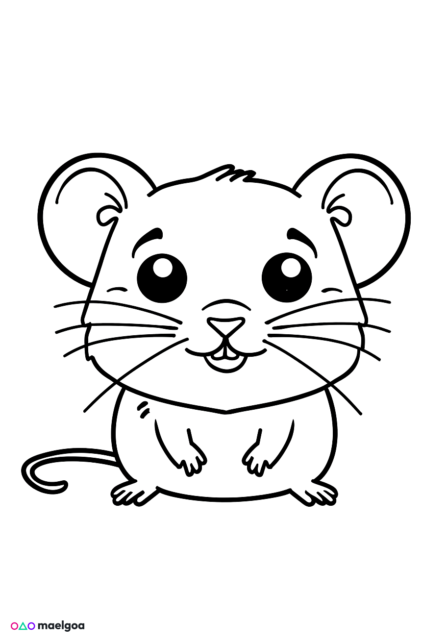 Image gratuite Coloriage visage rat 3