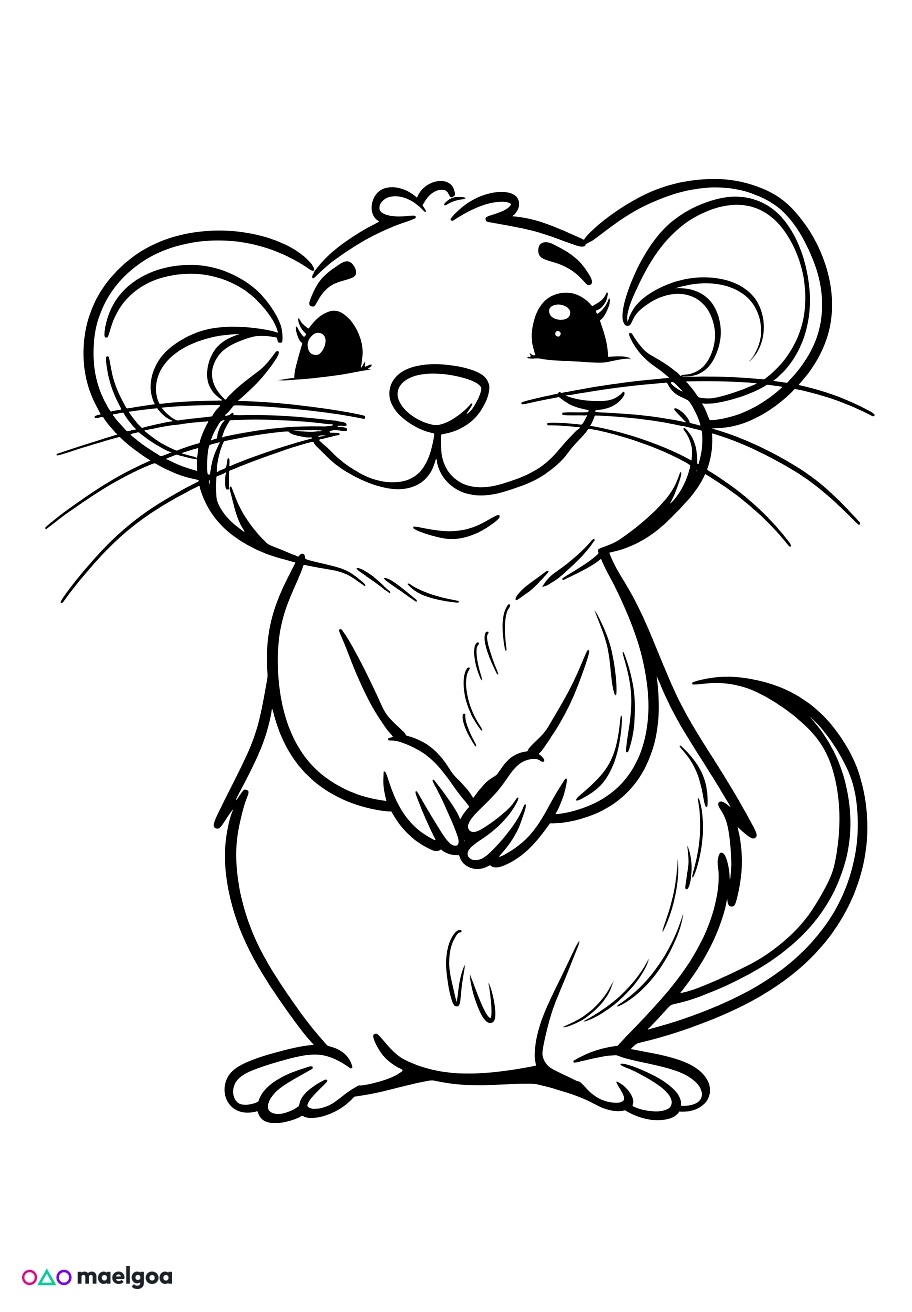 Image gratuite Coloriage visage rat 4