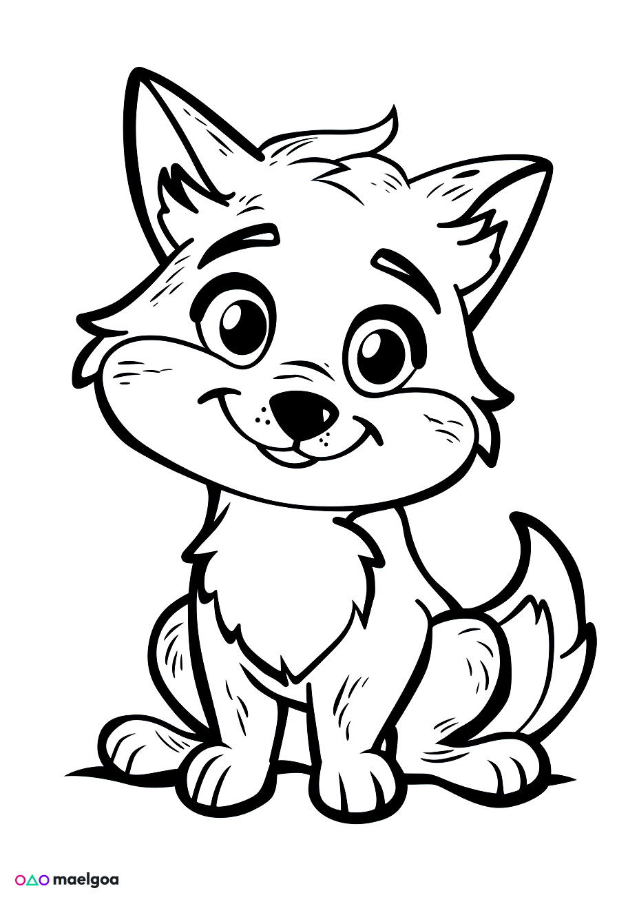 Image gratuite Coloriage visage renard 1