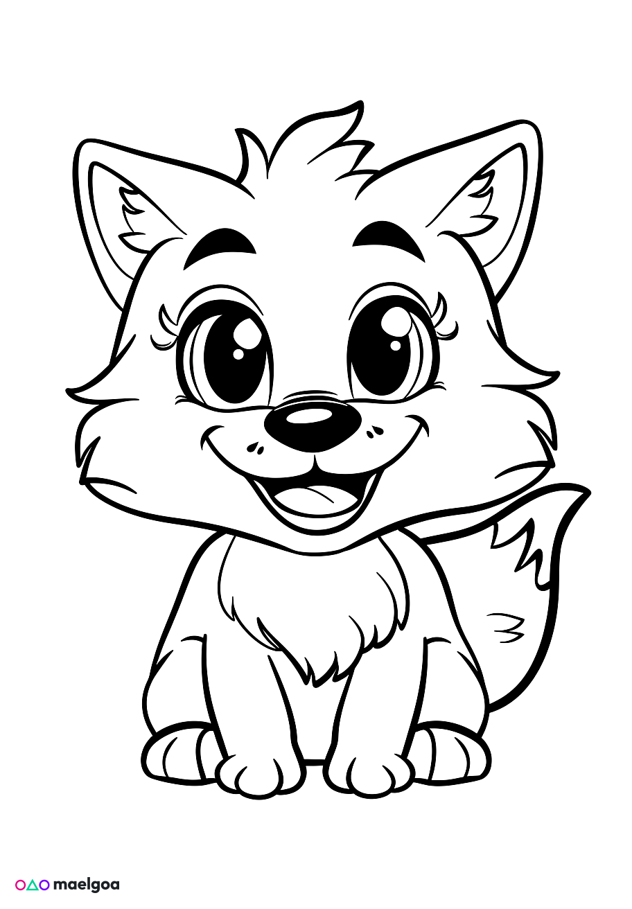 Image gratuite Coloriage visage renard 2