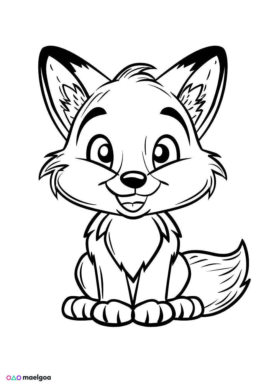 Image gratuite Coloriage visage renard 3
