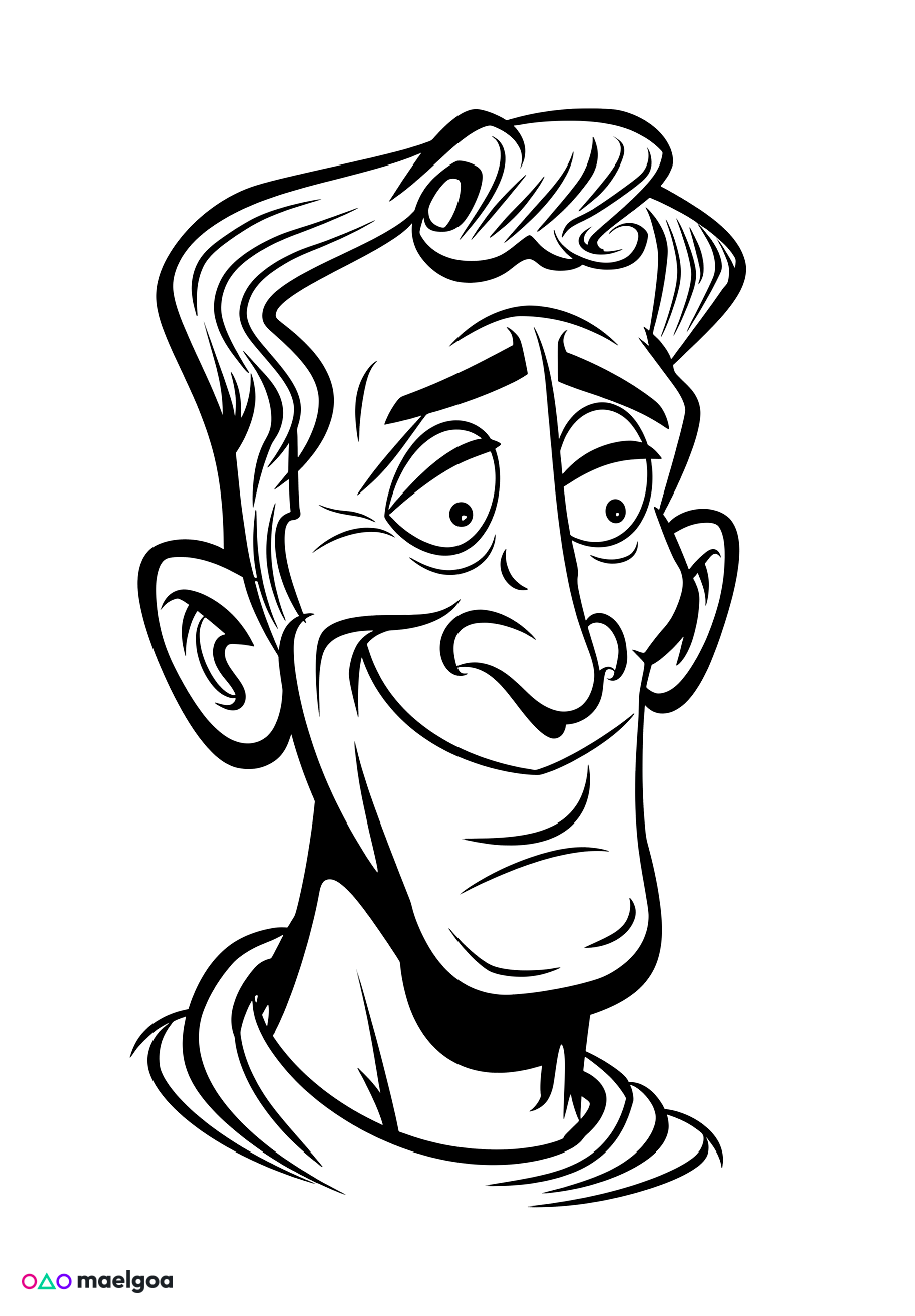 Image gratuite Coloriage visage souriant César 1