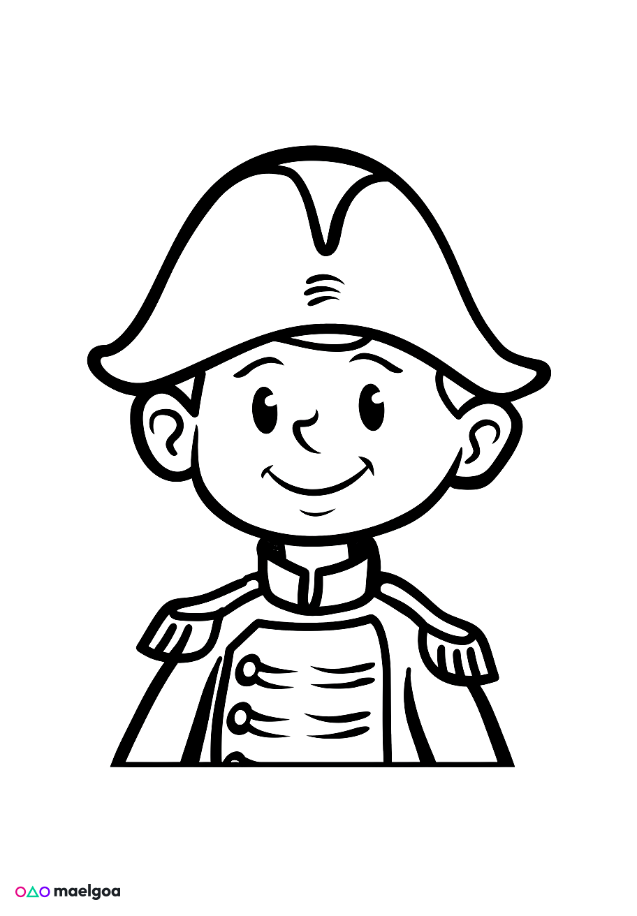 Image gratuite Coloriage visage souriant Napoléon 2