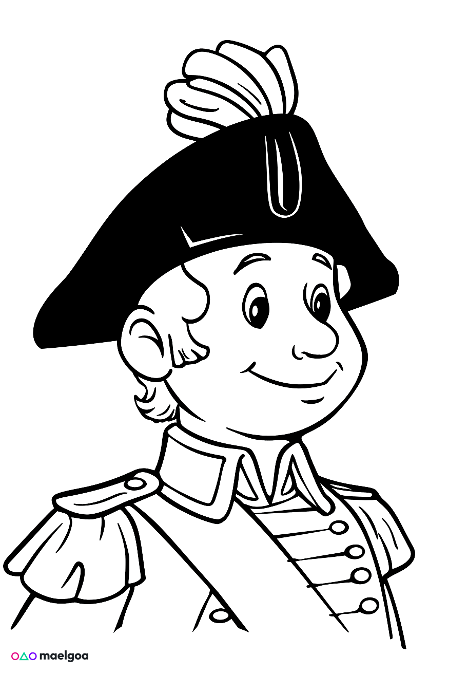 Image gratuite Coloriage visage souriant Napoléon 3