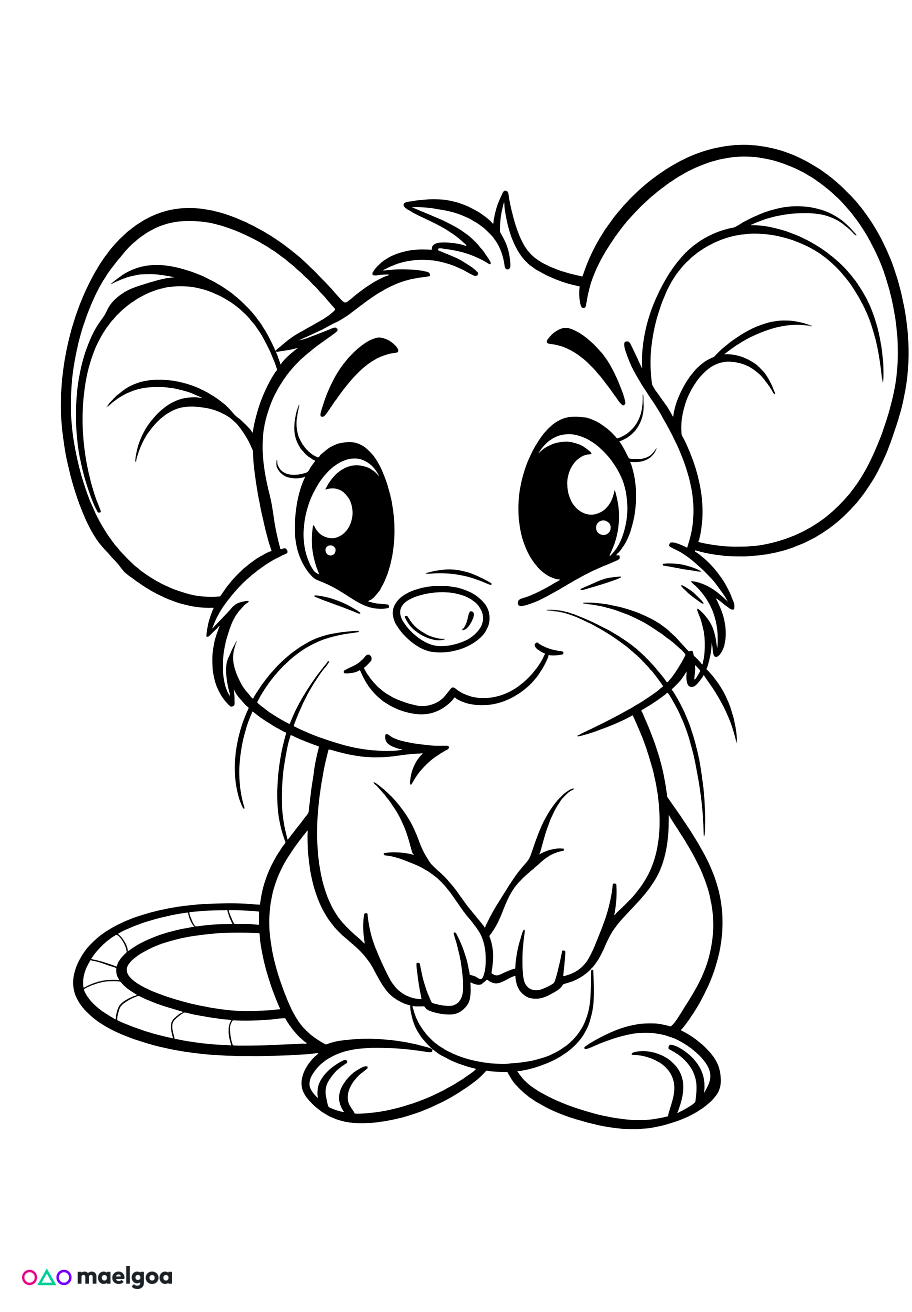 Image gratuite Coloriage visage souris 1