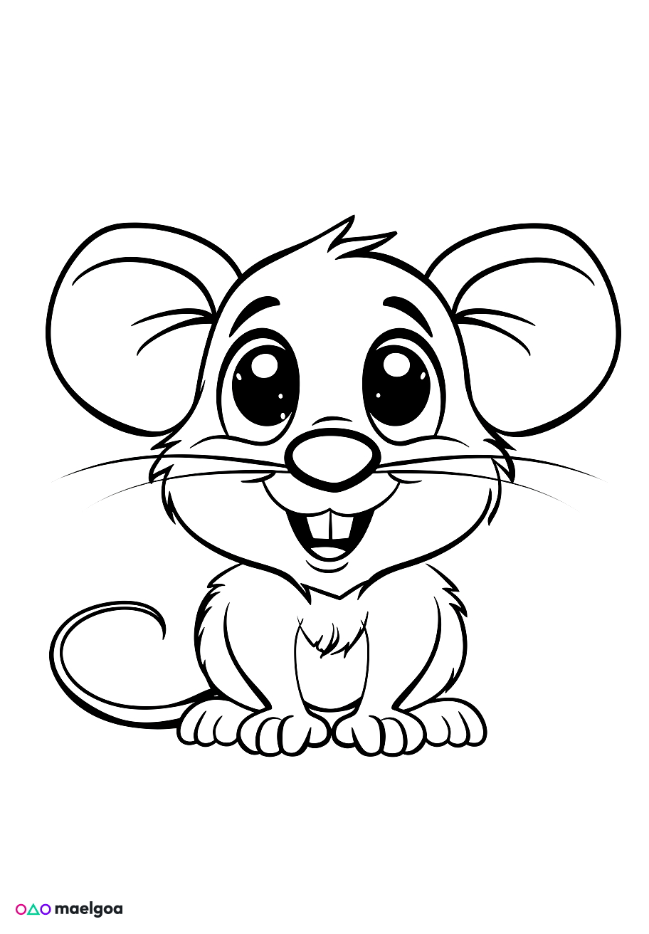 Image gratuite Coloriage visage souris 2