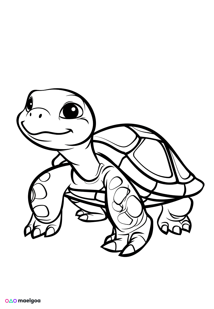 Image gratuite Coloriage visage tortue 2