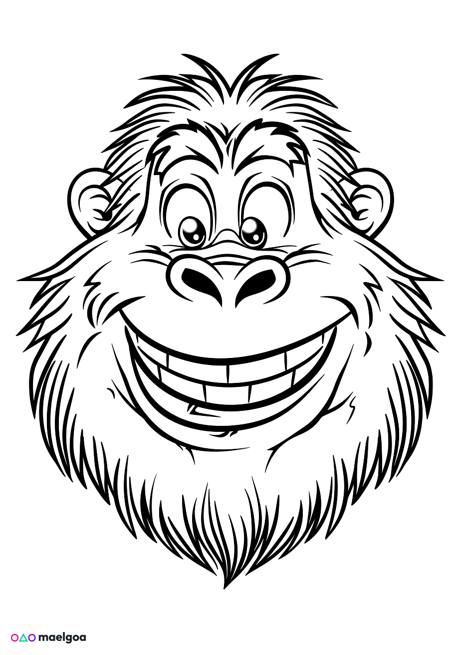 Image gratuite Coloriage visage yéti 1