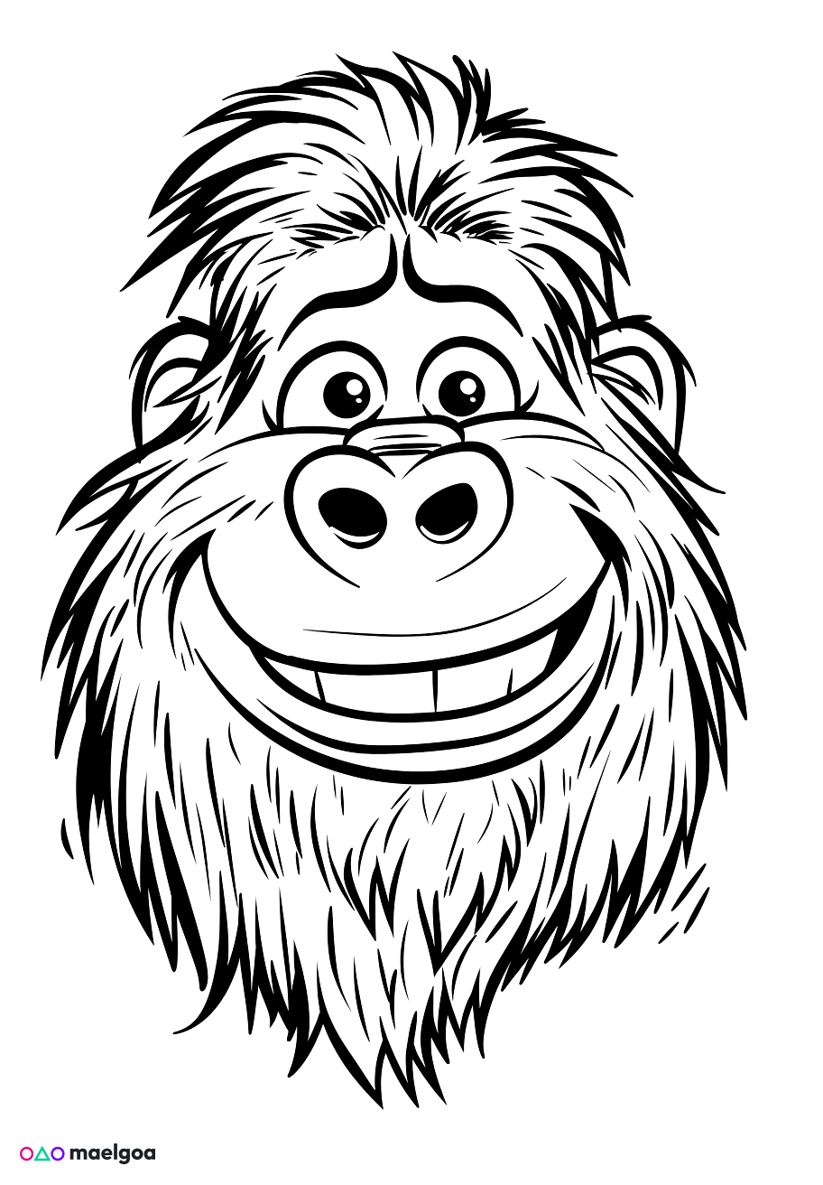 Image gratuite Coloriage visage yéti 2