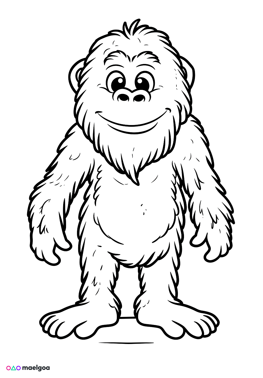 Image gratuite Coloriage yéti 5