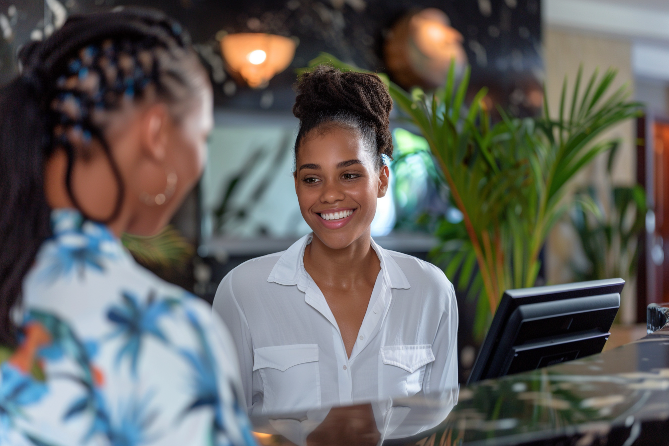 Image gratuite Concierge aidant clients arrangements voyage 1