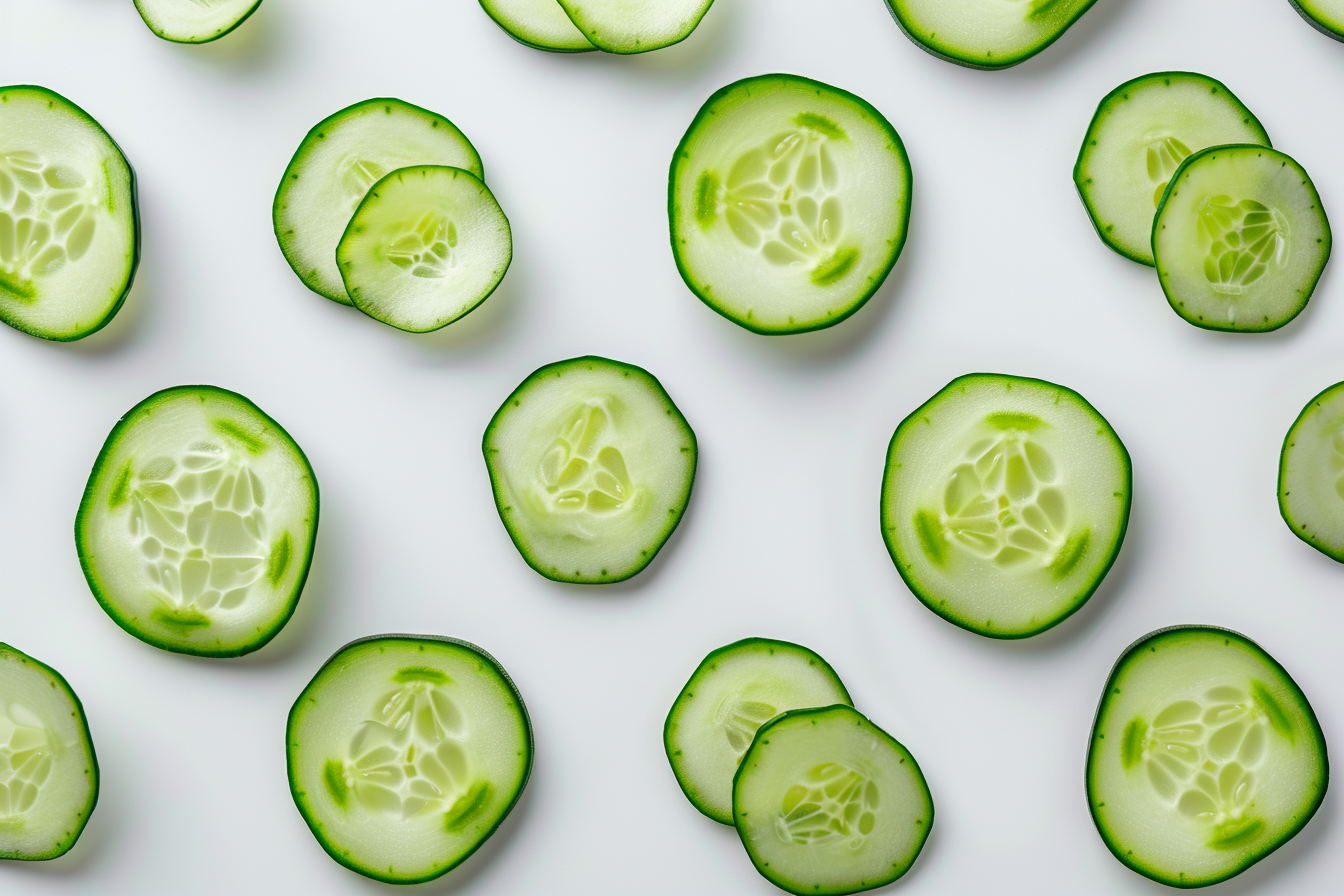 Image gratuite Concombre tranché sur fond blanc 1