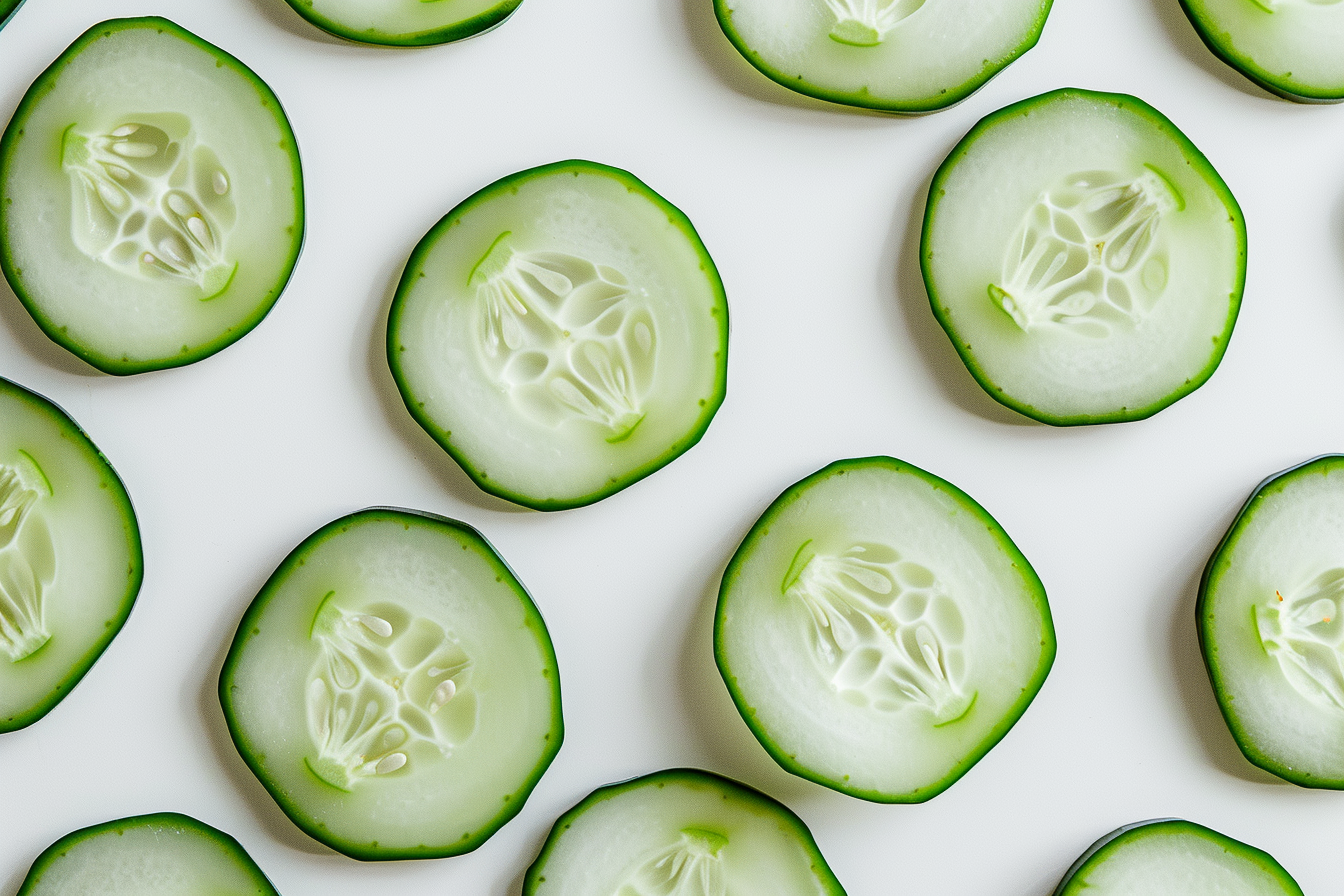 Image gratuite Concombre tranché sur fond blanc 4