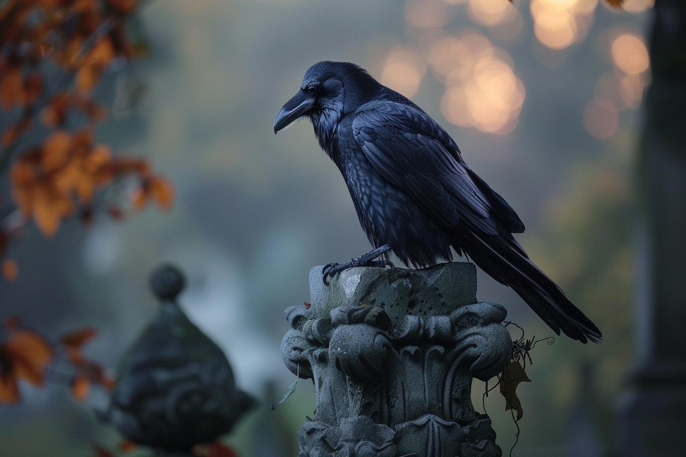 Image gratuite Corbeau sur statue 2