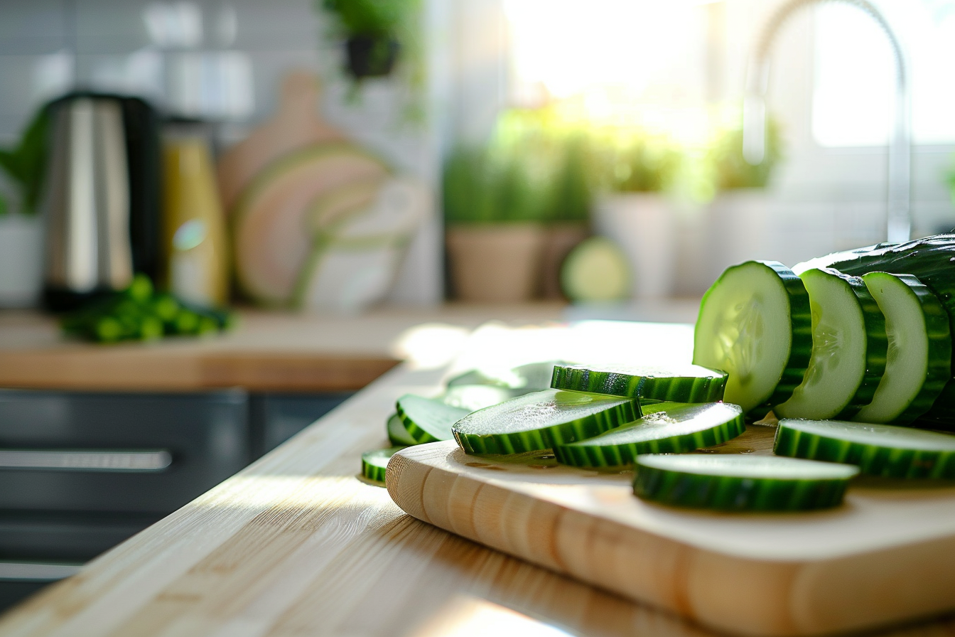 Image gratuite Cornichons tranchés en cuisine moderne 1