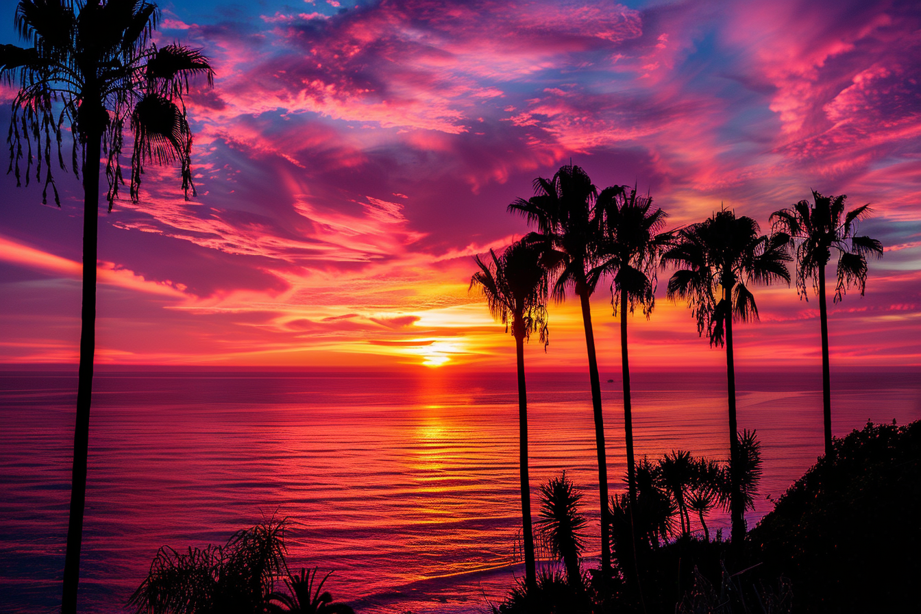 Image gratuite Coucher de soleil majestueux sur l&rsquo;océan 1