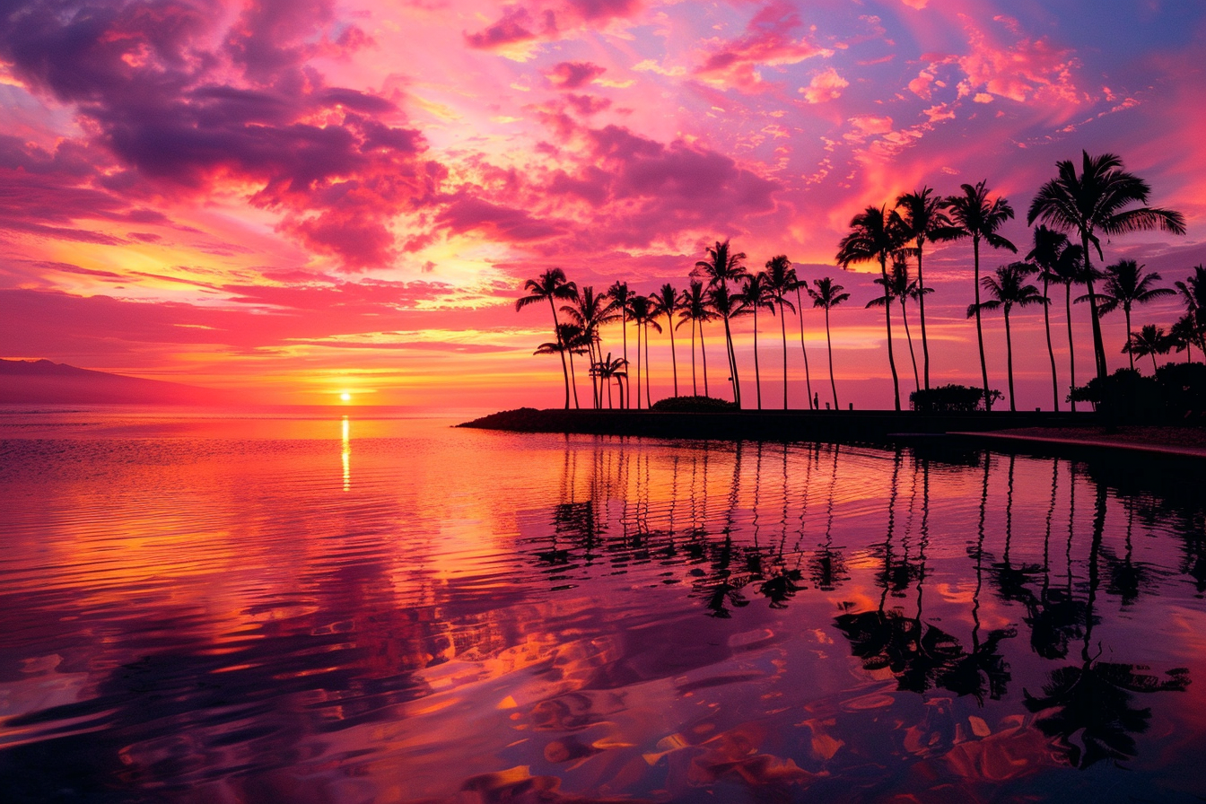 Image gratuite Coucher de soleil majestueux sur l&rsquo;océan 3