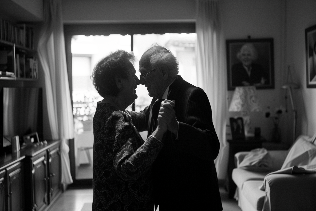 Image gratuite Couple âgé, dansant, salon, musique douce 1