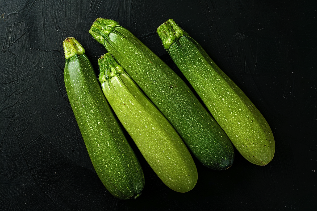 Image gratuite Courgette sur fond noir 2