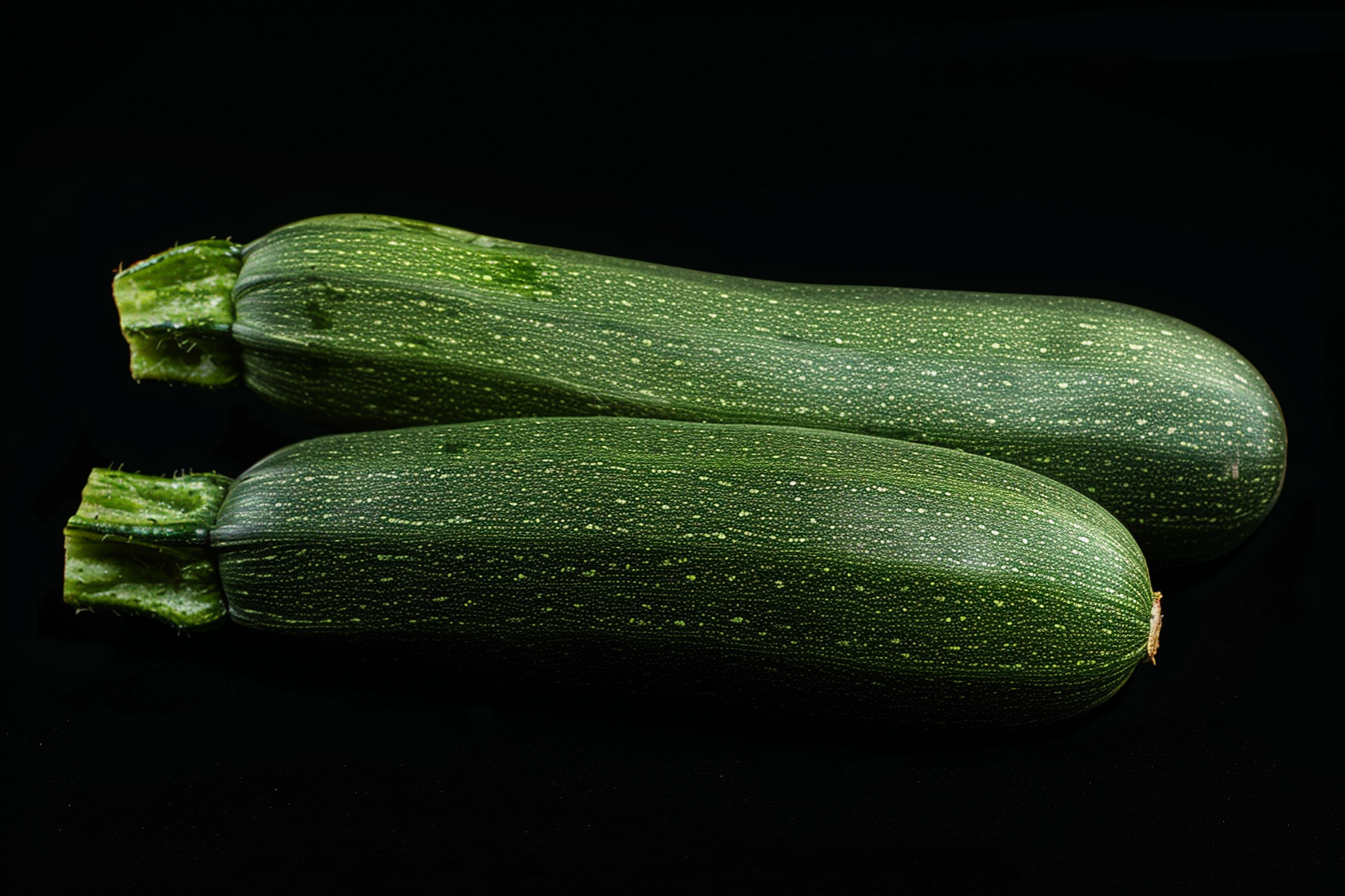 Image gratuite Courgette sur fond noir 3