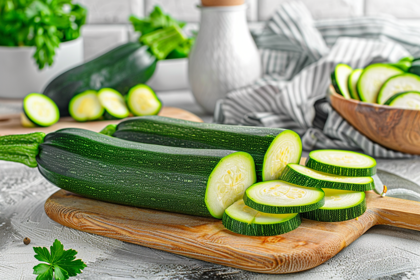 Image gratuite Courgette sur planche en bois 1