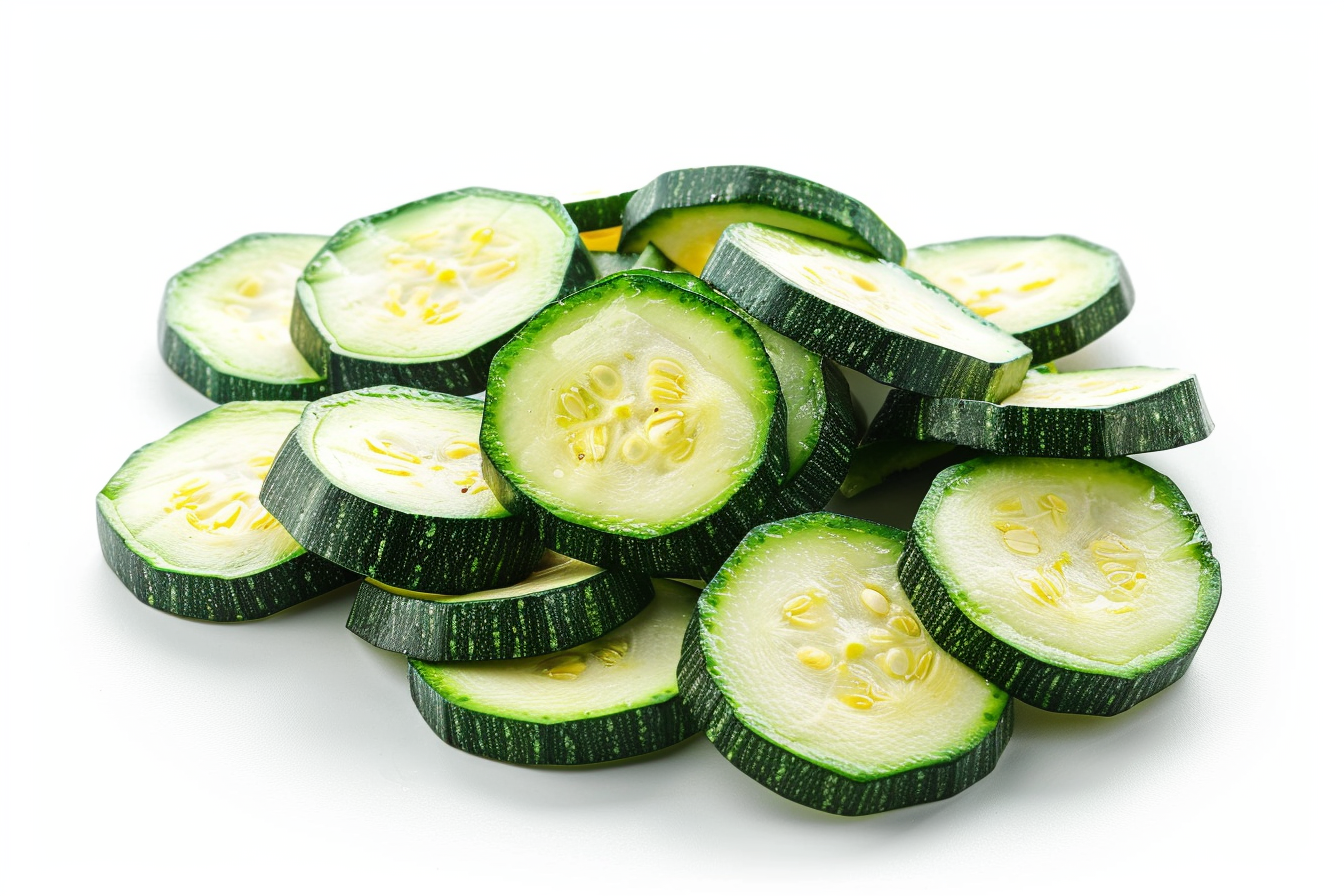 Image gratuite Courgette tranchée sur fond blanc 1