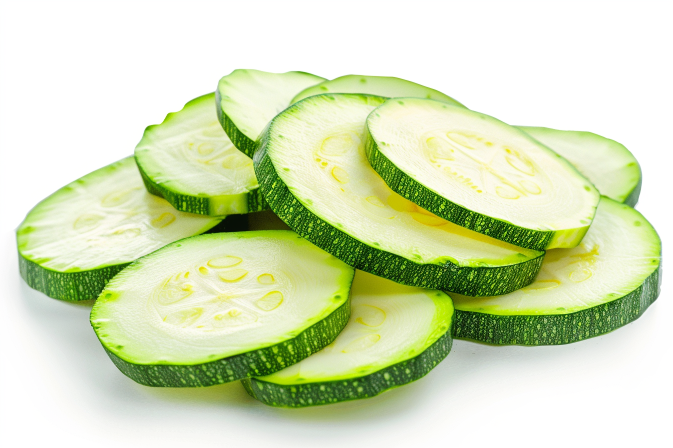 Image gratuite Courgette tranchée sur fond blanc 2