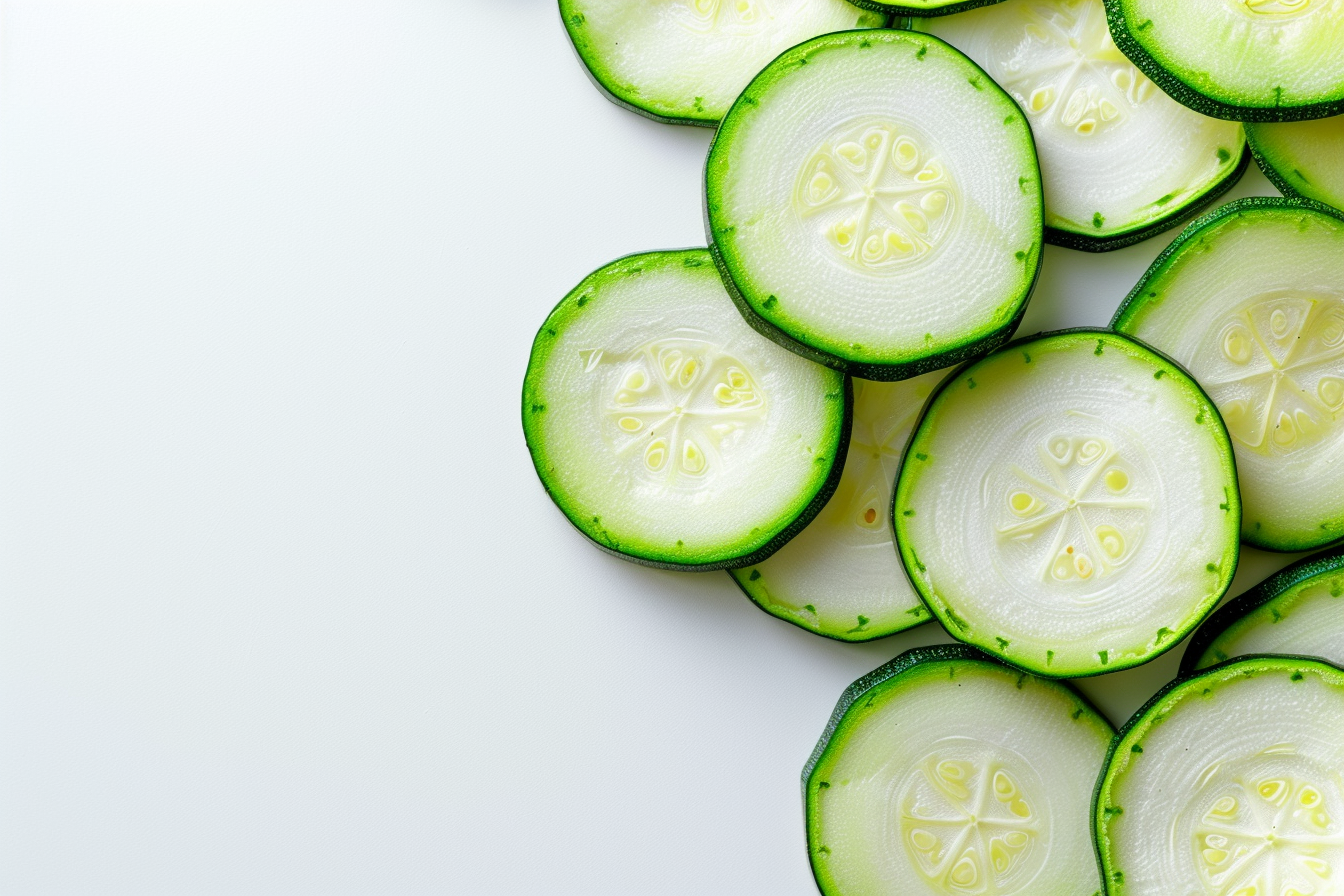 Image gratuite Courgette tranchée sur fond blanc 4