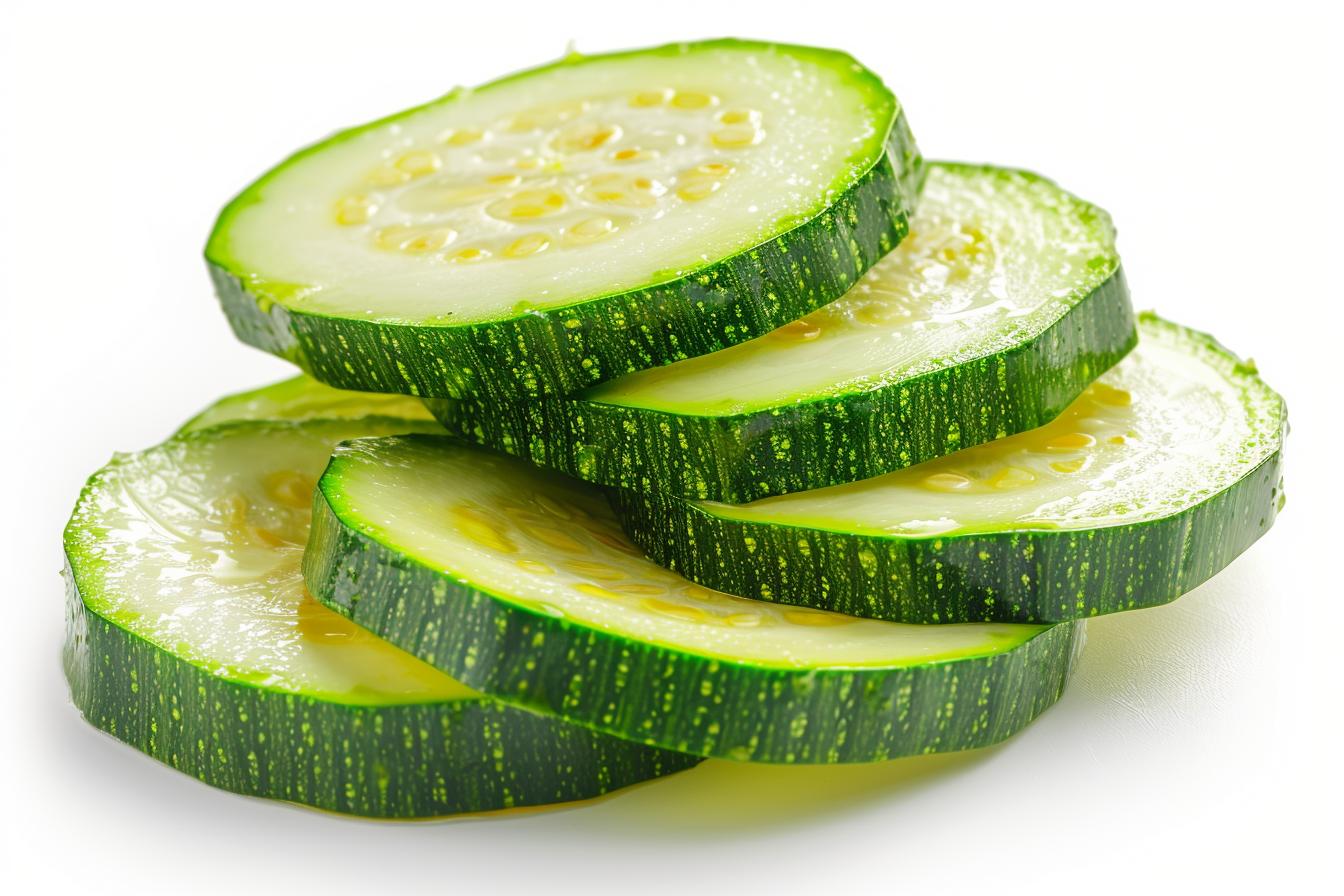 Image gratuite Courgette tranchée sur fond blanc 5