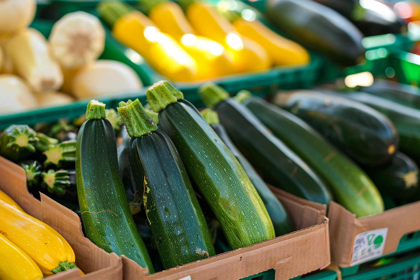 Image gratuite Courgettes sur un marché 2