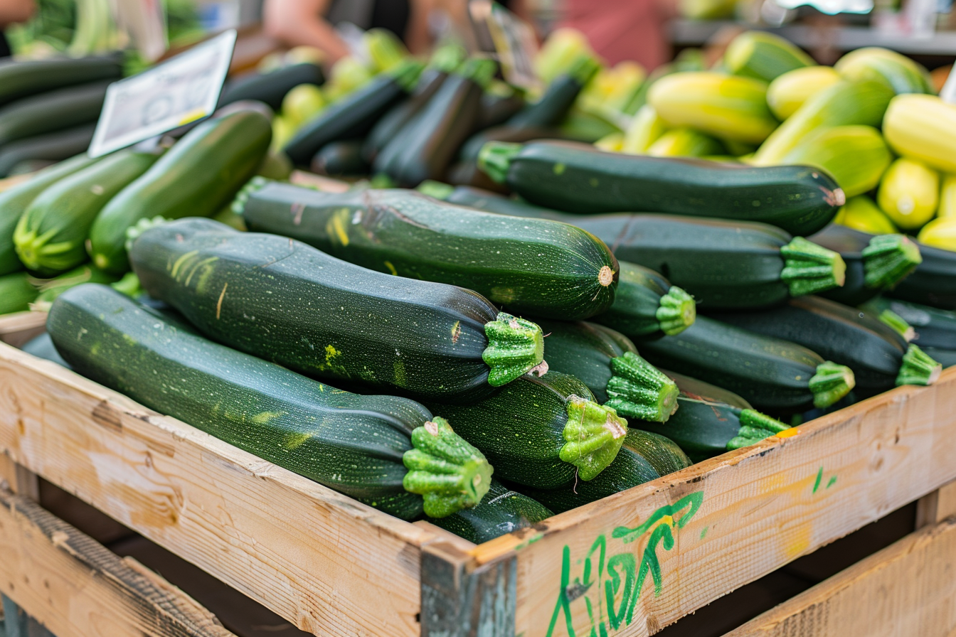 Image gratuite Courgettes sur un marché 3