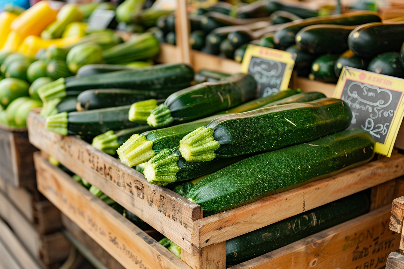 Image gratuite Courgettes sur un marché 4