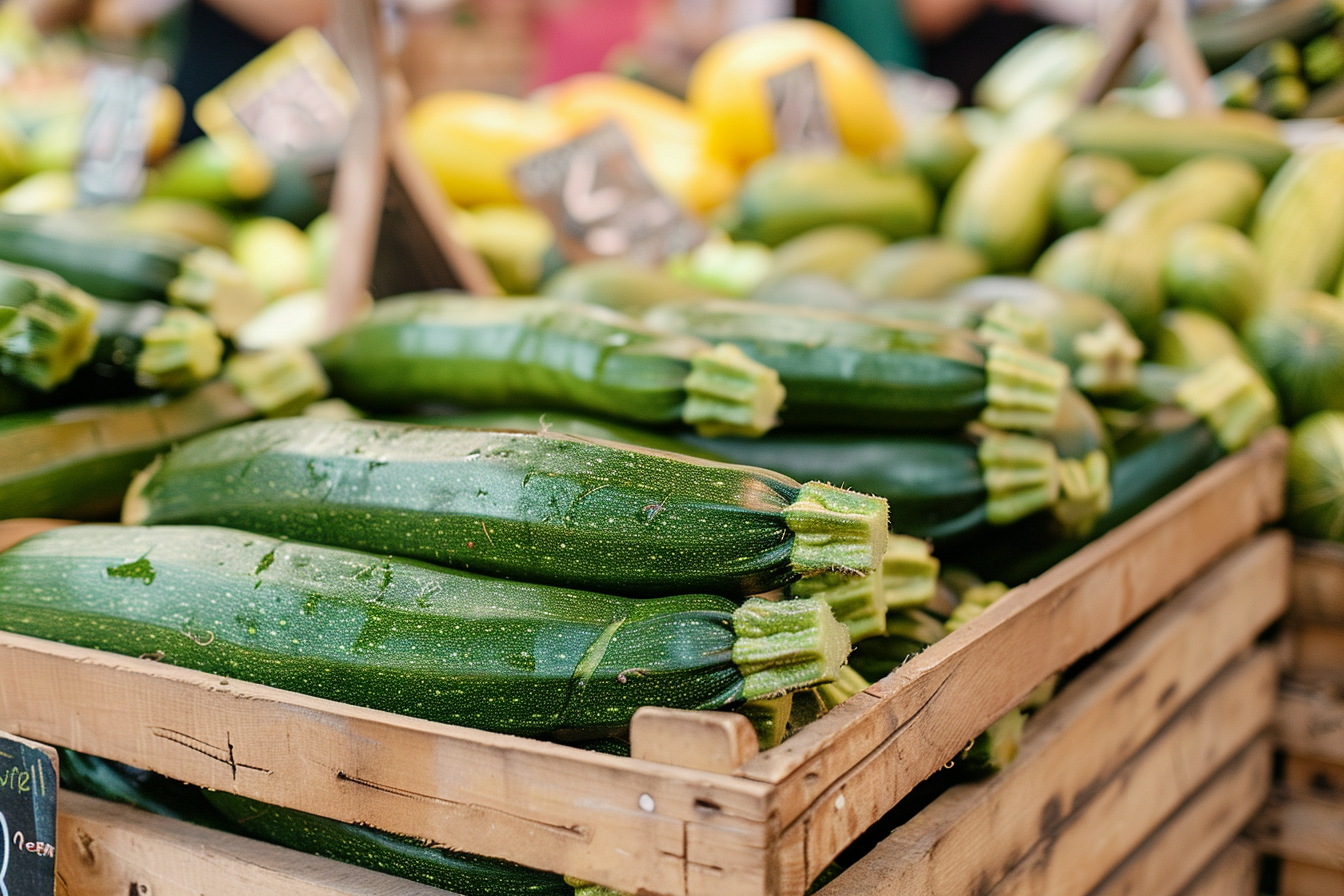 Image gratuite Courgettes sur un marché 5