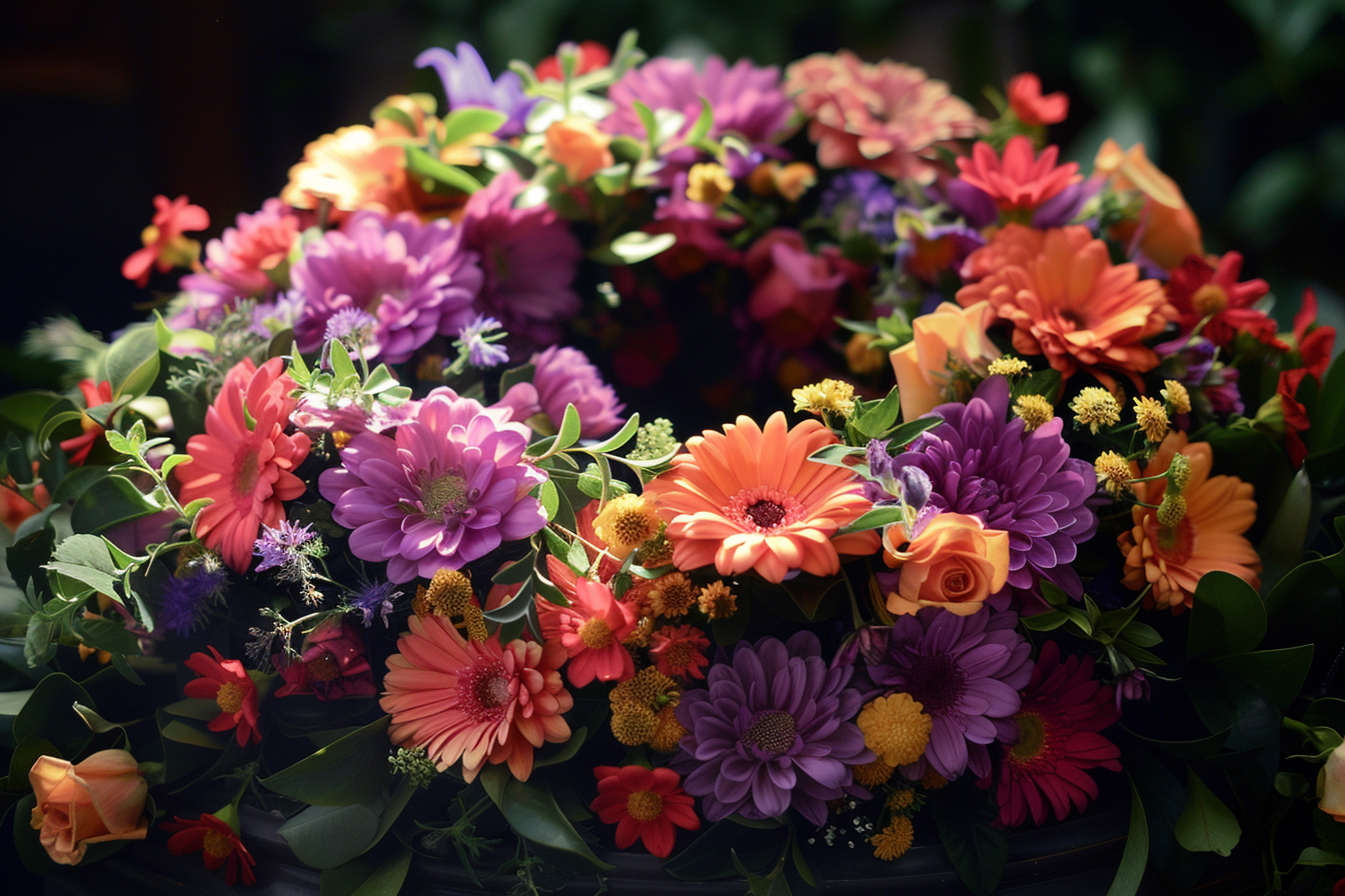 Image gratuite Couronne de fleurs sur un cercueil 3