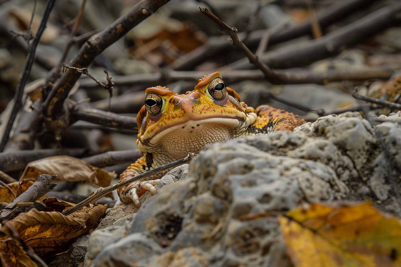 Image gratuite Crapaud camouflé parmi les rochers 2