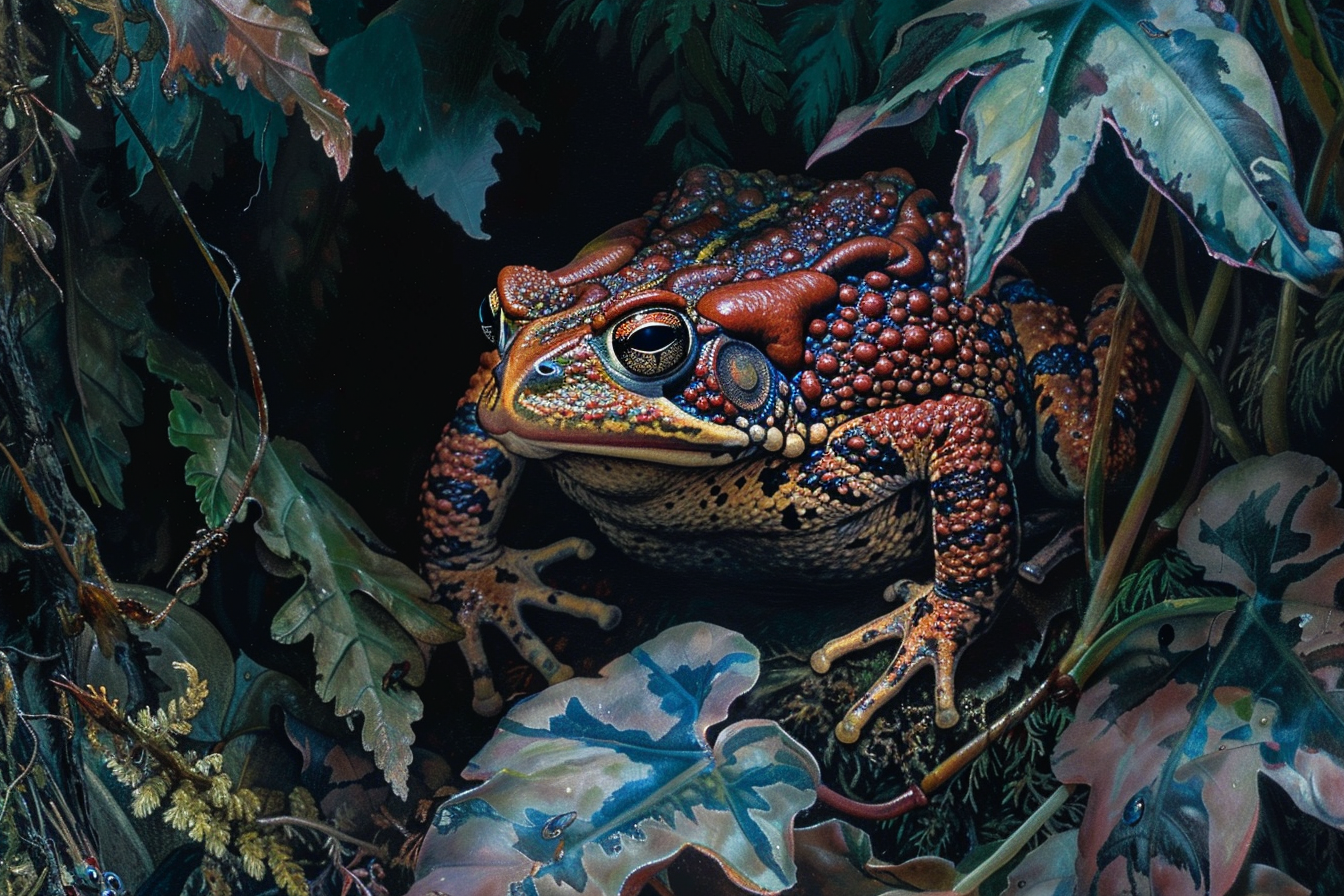 Image gratuite Crapaud émergeant de l&rsquo;obscurité 1