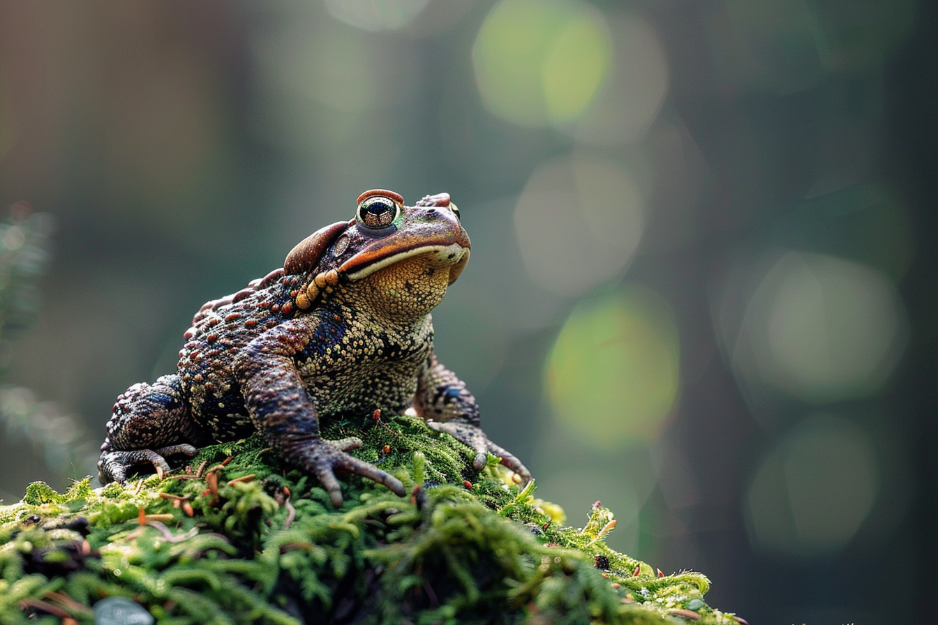 Image gratuite Crapaud sur un tronc de mousse 3