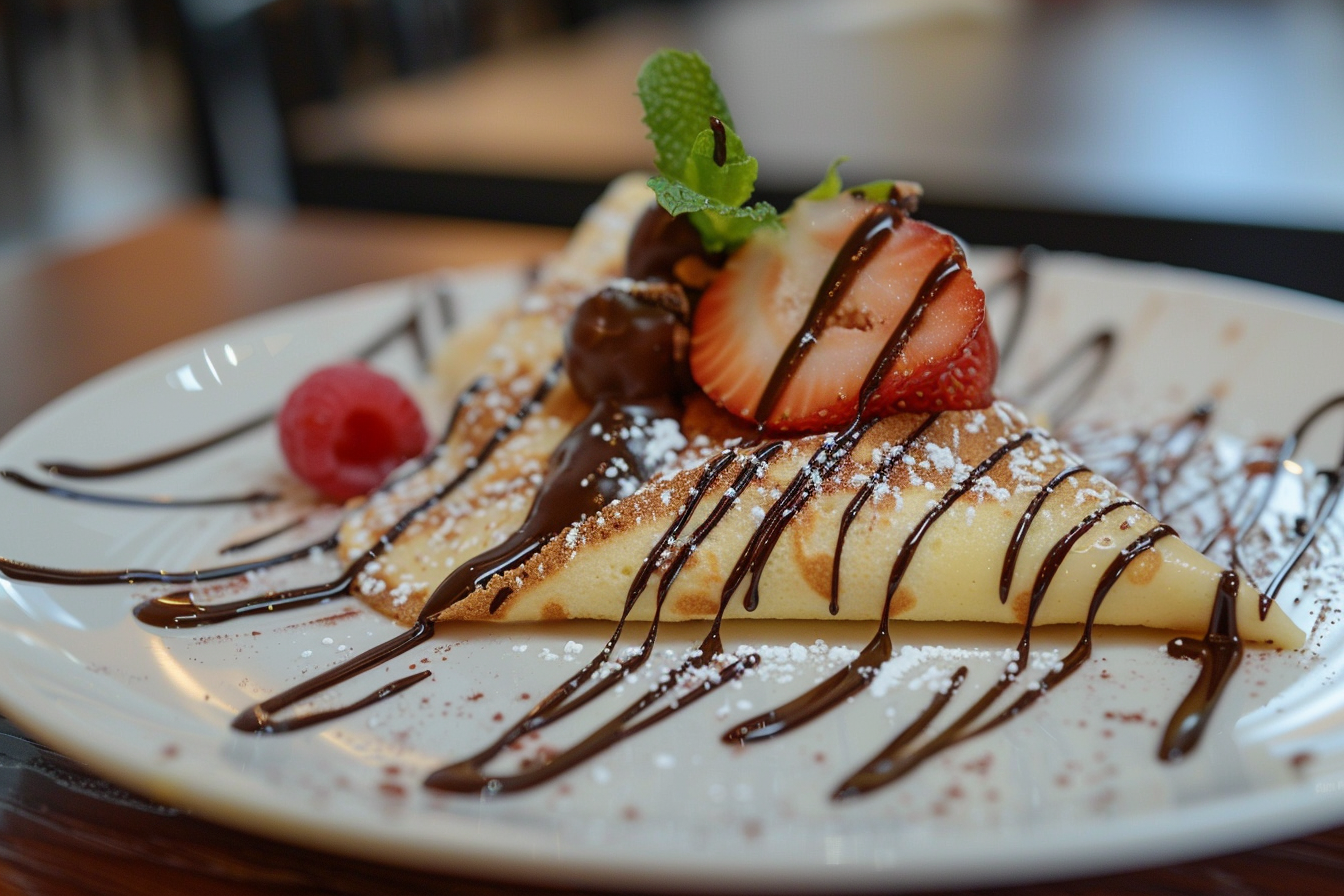 Image gratuite Crêpe au chocolat sur comptoir cuisine contemporaine 1