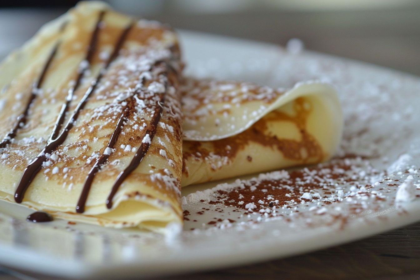 Image gratuite Crêpe au chocolat sur comptoir cuisine élégant 1