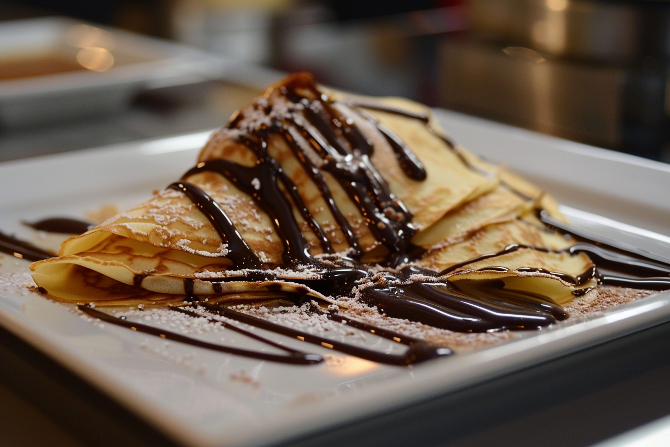 Image gratuite Crêpe au chocolat sur îlot cuisine contemporaine 1