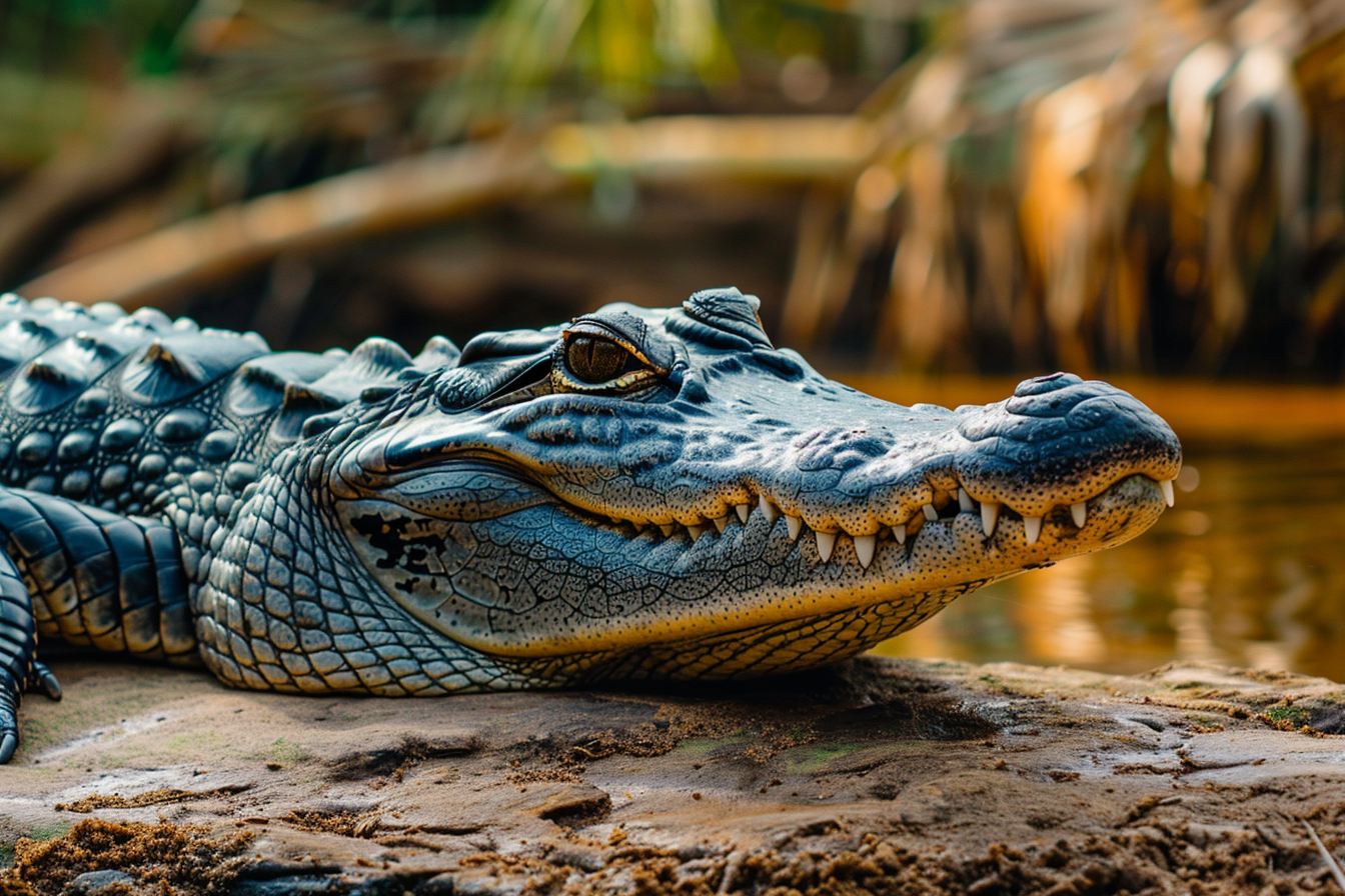 Image gratuite Crocodile au bord de la rivière 3