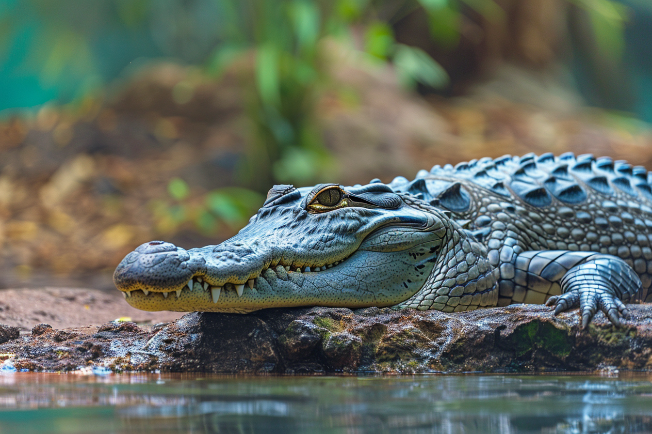 Image gratuite Crocodile au bord de la rivière 4