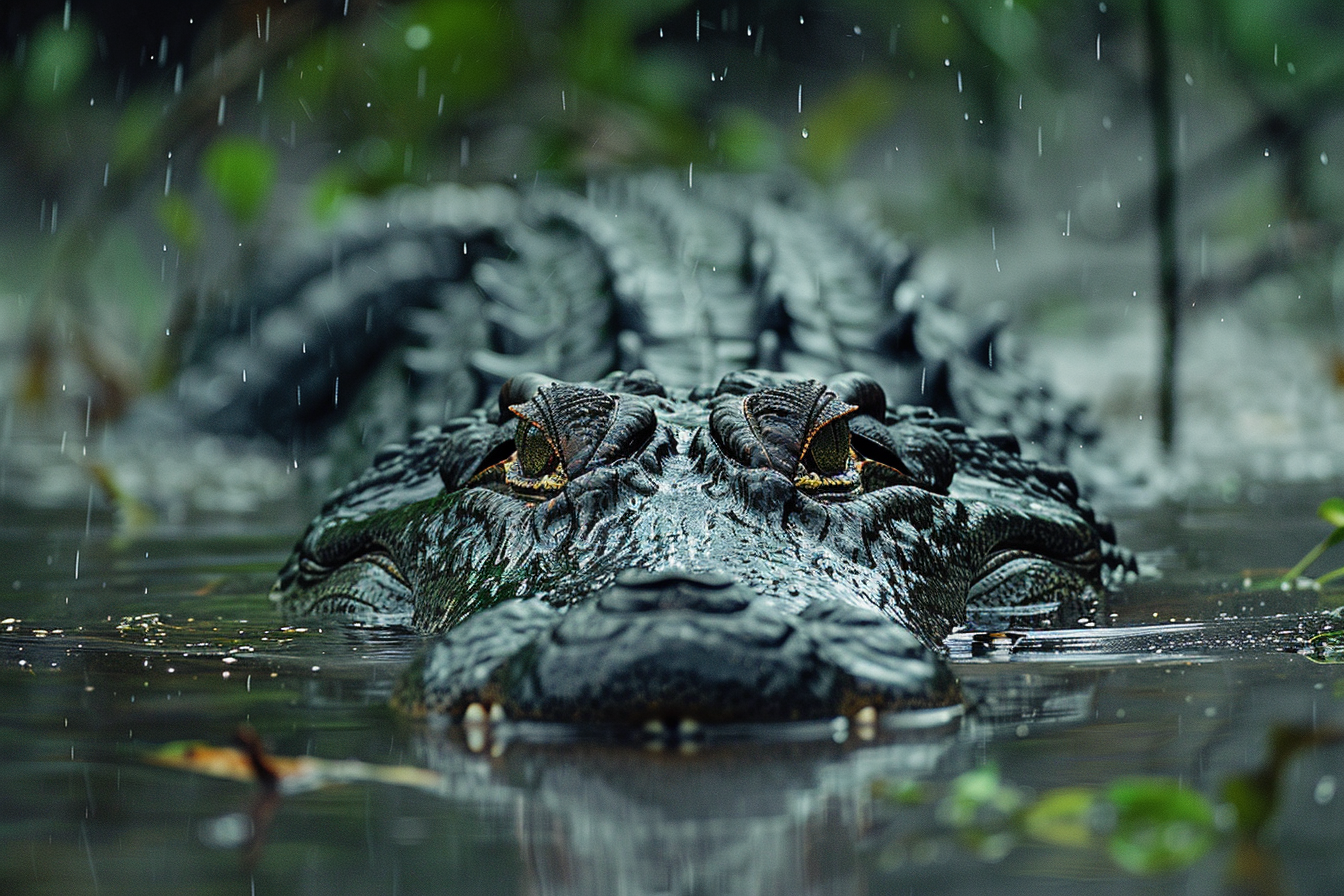 Image gratuite Crocodile émergeant du marécage 2